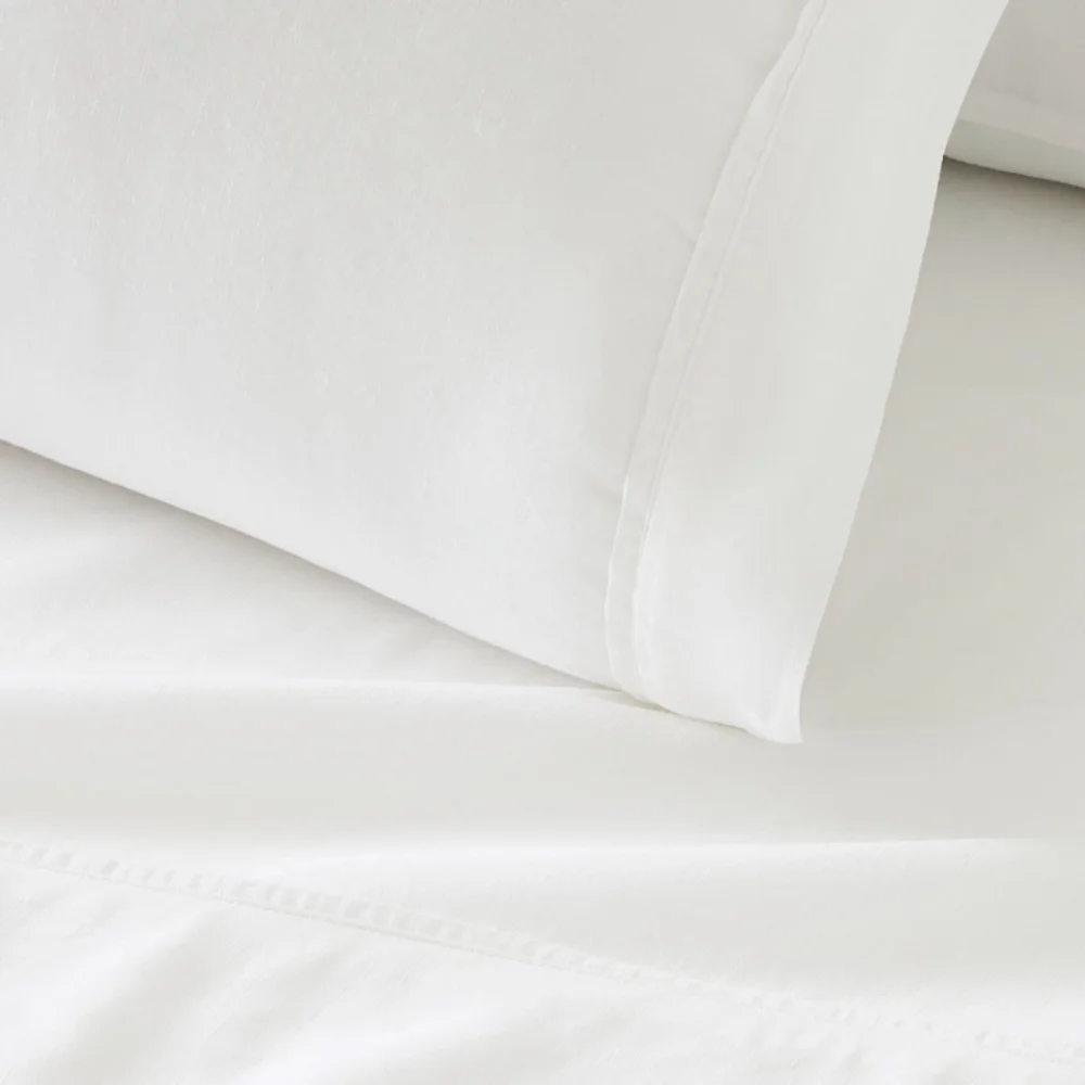 West Elm Signature TENCELtm Linen Sheet Set, King ,White, Retail Price $299.00US